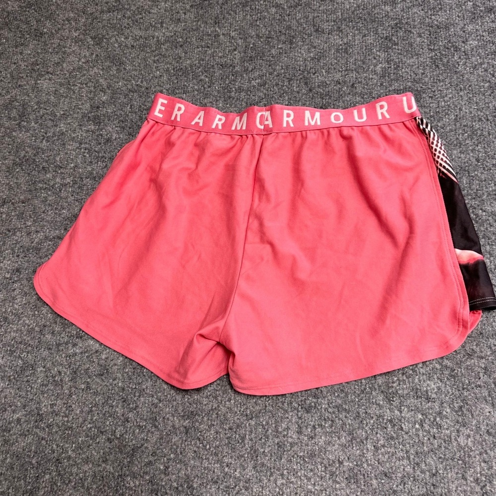 Under Armour Shorts Womens Size M Pink HeatGear Loose Fit Elastic Waist Athletic